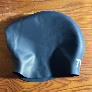 TYR Silicone Black Swim Cap Long Hair